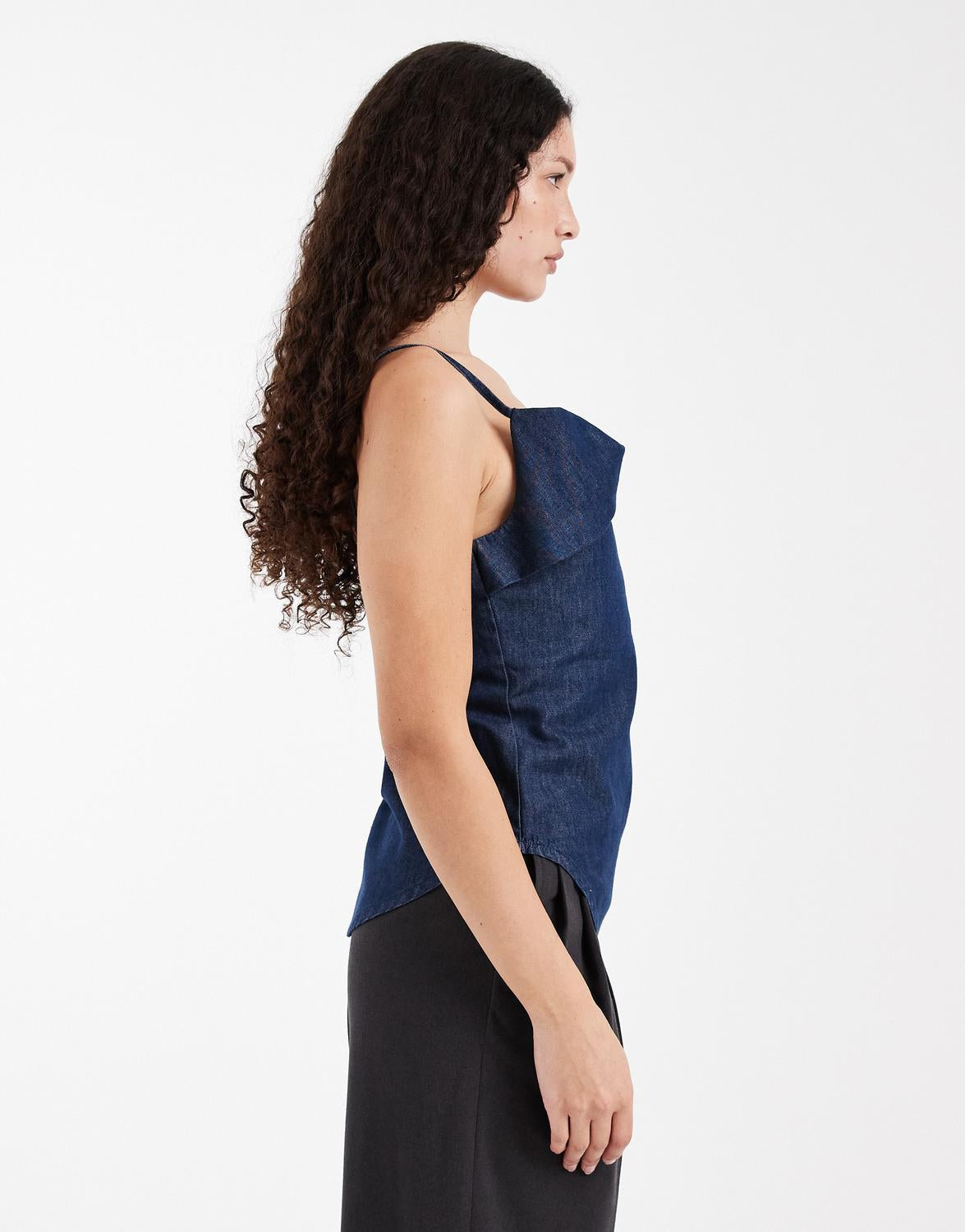 TSOPHELIA Top - Dark Blue Denim